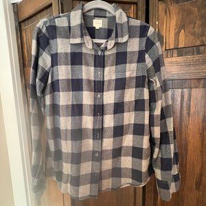 J. Crew Blue/Cream Checked Flannel